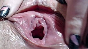 close-up clit insertion sparks wild object fetish orgasm