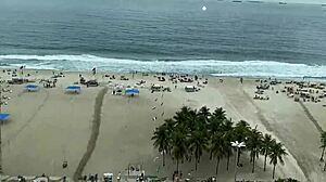 Brazillian teen anal creampie pounded on rio balcony pov