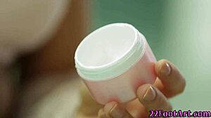european babe's soles drenched in thick cumshot glaze