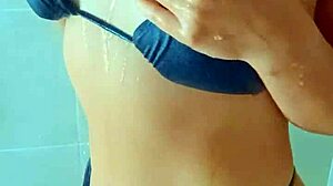 Tanned Latina Babe's Steamy Shower Turns Wild!