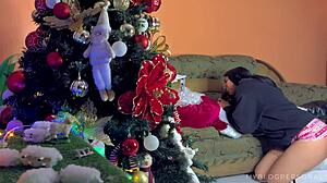 papá noel pervertido regala bbc navidad creampie en mi skinny culo