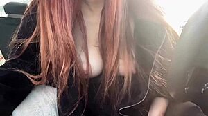 ITALIAN BIG TITS MILF ARTEMISIA LOVE FLASHES NIPPLES IN CAR