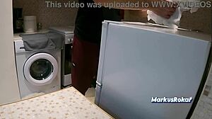 stepmom says no sex but lets me cum on fat ass