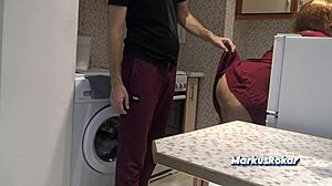 stepmom says no sex but lets me cum on fat ass