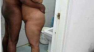 lucky asian boy showers with irani milf's huge tits and ass