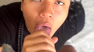 stepsis bestie brunette deepthroats my cock deliciously