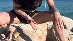 Kaitlyn Katsaros indulges in Barcelona holidays with BDSM choking, armpit licking and slave play outdoors