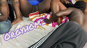 juicy ebony housewife plays sex game with shaved pussy bent over