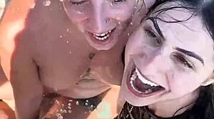 Kaitlyn Katsaros indulges in Barcelona holidays with BDSM choking, armpit licking and slave play outdoors