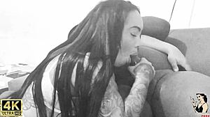 hey paty angel's tattooed redhead blowjob makes fan cum super fast!