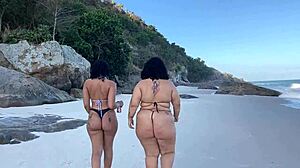 amigas reunite beach fuck public licking asses?