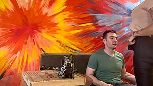 Hot Latina Bodybuilder Fucks Muscular White Delivery Boy Ass!