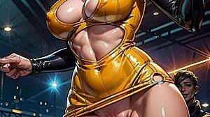 Ai blonde flashes shaved pussy in crowded nightclub outdoors