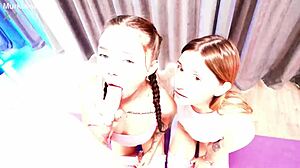 fitness trainer spots two horny clients and dives into a steamy threesome fuck session