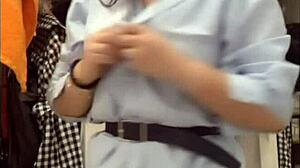 chica 23 años descuido upskirt voyeur en españa skirt flash