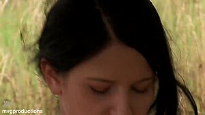 Skinny Yulia rides monster cock in dirty anal cowgirl on farm ranch