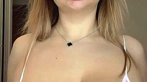 Cosplay Bunny Squeezes Natural Big Tits Tight Boobs Tease