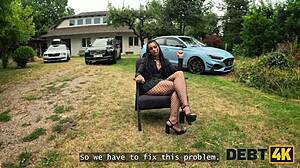 Having car sex with cute brunette pierced nipples outdoor hardcore