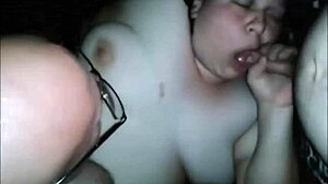Chubby BBW Babe Sucks Two Dudes' Cocks Deep in Wild Homemade Orgy!