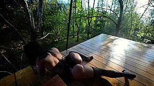 husband's stepbrother drags me to cabin for savage outdoor creampie pounding