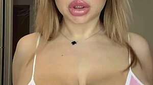 Cosplay Bunny Squeezes Natural Big Tits Tight Boobs Tease