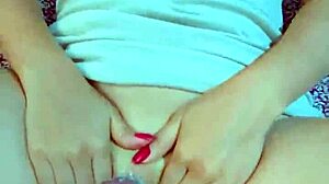 Does shaved college girl's wet pussy rub lead to explosive orgasm?