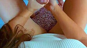 Does shaved college girl's wet pussy rub lead to explosive orgasm?
