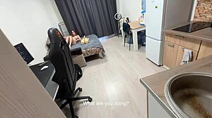 stepson catches russian stepmom fucking doll up close with dirty talk