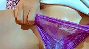 Does shaved college girl's wet pussy rub lead to explosive orgasm?