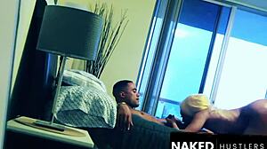damn that ebony blonde twerks phat ass on huge bbc so wet