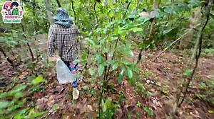 Thai teen lost in forest gets horny fuck