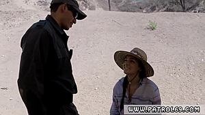 Fake cop busts sweet black-haired Brazilian Paisley Parker outdoor uniform first time