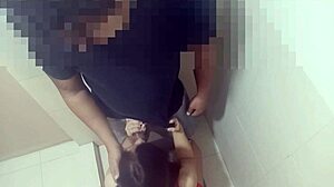 boyfriend gone i fuck friend in bathroom for cum bukkake bath!