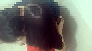 boyfriend gone i fuck friend in bathroom for cum bukkake bath!