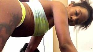 Big Pussy Ebony Dances in Tiny Thong Panties Close!