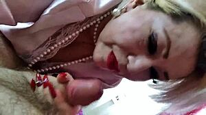 her dirty blonde milf mouth drives me crazy with deepthroat magic