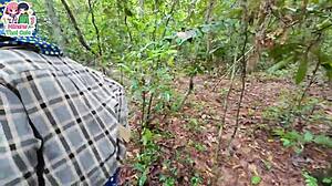Thai teen lost in forest gets horny fuck