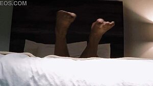 Mandy Mynx Jerks Cock Hard with Feet in Hotel