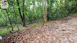 Thai teen lost in forest gets horny fuck
