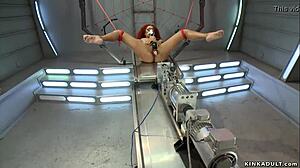 Ebony Babe's Round Ass Pounds Spider Machine to Squirting Orgasms