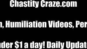 STUCK IN CHASTITY WEEKS WITH FEMDOM TOY TORMENT!