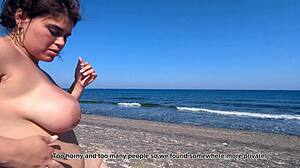 i just met this latina on the beach and got her wet facial