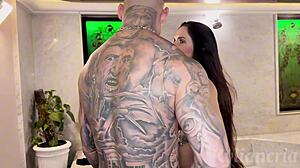 Gym Queen Bodybuilder's Big Ass Gaped in Steamy Brazilian Threesome