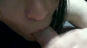 colombian ladyboy's natural tits bounce during seductive oral sex play