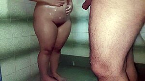 Neighbor Begs for Bath Help Turns into Submissive Cock Sucking Creampie