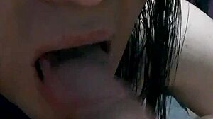 colombian ladyboy's natural tits bounce during seductive oral sex play