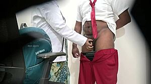 lady doc strokes schoolboy's hard dick during exam 😏🔥