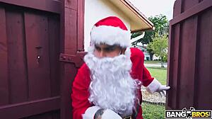 bangbros christmas early!! kylie quinn uh gets fucked santa costume boyfriend ridin' cowgirl moanin'
