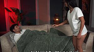 stepsis teases me on the couch then i fuck her tight ass super hard