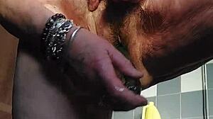 granny fucks her hairy german pussy with cucumber